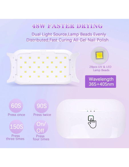 Secador de Uñas UV LED 48W ShineCai Mini Plegable USB Secador de Uñas UV LED 48W ShineCai Mini Plegable USB