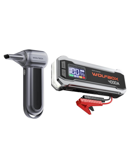 Soplador de Aire Eléctrico WOLFBOX MF100 150000RPM + Arrancador 4000A Soplador de Aire Eléctrico WOLFBOX MF100 150000RPM + Arrancador 4000A
