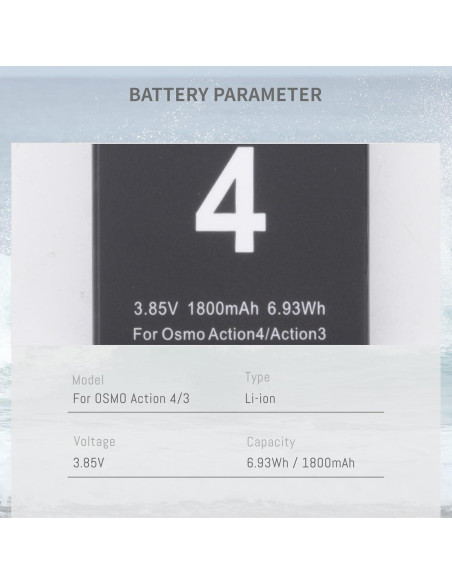 Kit Cargador Batería DJI Osmo Action 4/3 - 3 Baterías 1850mAh Kit Cargador Batería DJI Osmo Action 4/3 - 3 Baterías 1850mAh