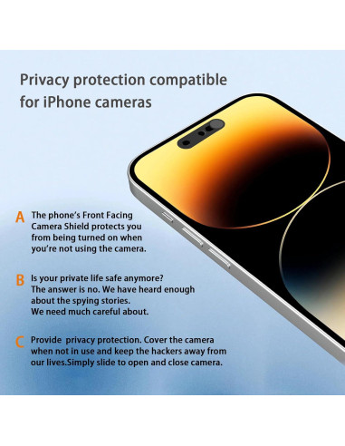 Cubierta de Cámara Frontal EYSOFT para iPhone 14 Pro/Pro Max - Paquete de 2