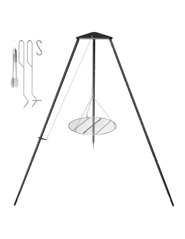 Trípode de Fogata DPZM Ajustable con Rejilla Circular 4.6kg