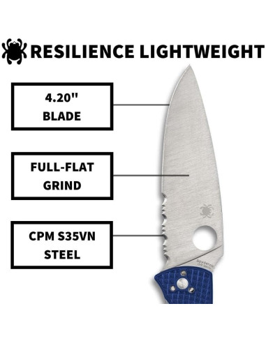 Cuchillo Plegable Spyderco Resilience S35VN 10.8 cm Azul
