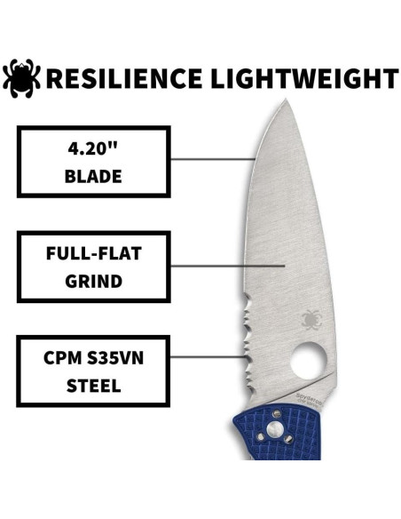 Cuchillo Plegable Spyderco Resilience S35VN 10.8 cm Azul Cuchillo Plegable Spyderco Resilience S35VN 10.8 cm Azul