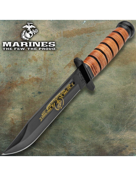 Cuchillo de Combate Tributo USMC United Cutlery 31 cm Negro Dorado Cuchillo de Combate Tributo USMC United Cutlery 31 cm Negro Dorado