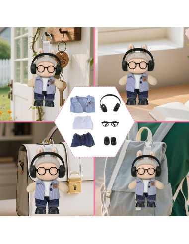Conjunto de Ropa de Muñeca Hecho a Mano Genovega Azul