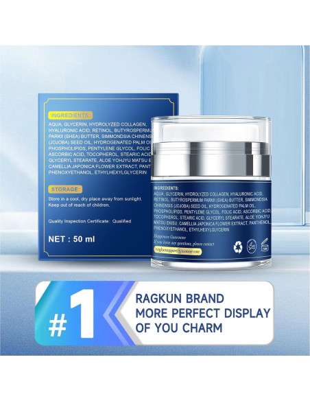 Crema Facial Anti-Envejecimiento Ragkun 50 ml con Retinol y Colágeno