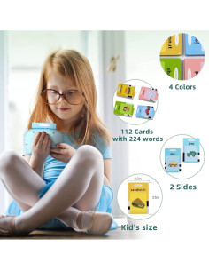 Tarjetas de Flash Parlantes SATXTREM - 224 Palabras para Niños 1-6 Años 2