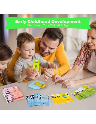 Tarjetas de Flash Parlantes SATXTREM - 224 Palabras para Niños 1-6 Años
