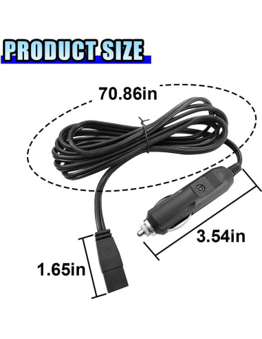 Cable de Alimentación 12V DUSCOKE 1.8M para Nevera de Coche