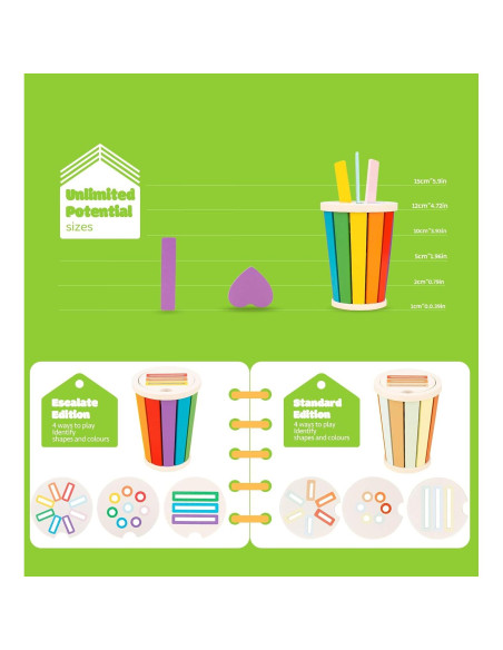 Juguete Montessori de Madera para Niños 1-3 Años - Clasificador de Formas y Apilamiento Juguete Montessori de Madera para Niños 1-3 Años - Clasificador de Formas y Apilamiento