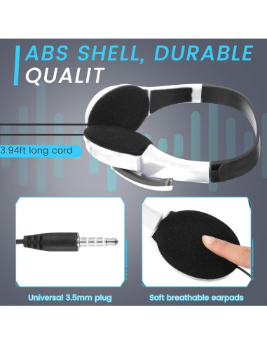 Paquete de 20 Auriculares con Micrófono Saysurey Blancos