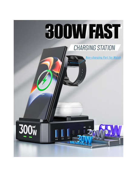 Cargador Inalámbrico 10 en 1 Zutspzss para Samsung 300W Cargador Inalámbrico 10 en 1 Zutspzss para Samsung 300W