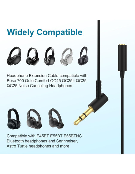 Cable de extensión de audio 3.5mm Zosvoses 1.22m para auriculares Cable de extensión de audio 3.5mm Zosvoses 1.22m para auriculares
