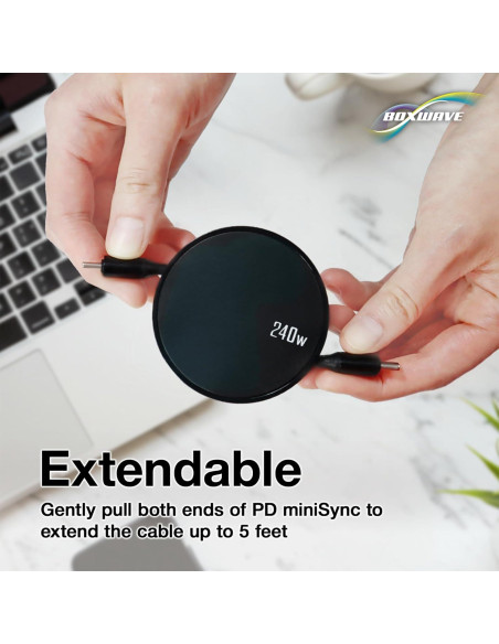 Cable Retráctil USB Tipo-C BoxWave 240W Compatible Edifier S3 Cable Retráctil USB Tipo-C BoxWave 240W Compatible Edifier S3