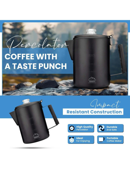 Percolador de Café Toughty Yosemite 9 Tazas Acero Inoxidable Percolador de Café Toughty Yosemite 9 Tazas Acero Inoxidable