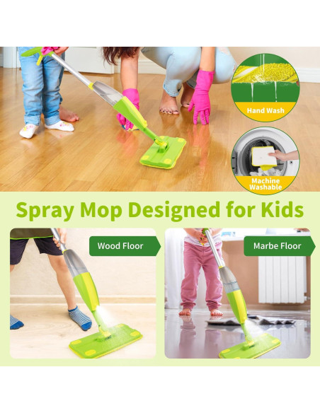 Set de Mopa y Escoba Verde Lullulii para Niños - Juguete Educativo Set de Mopa y Escoba Verde Lullulii para Niños - Juguete Educativo