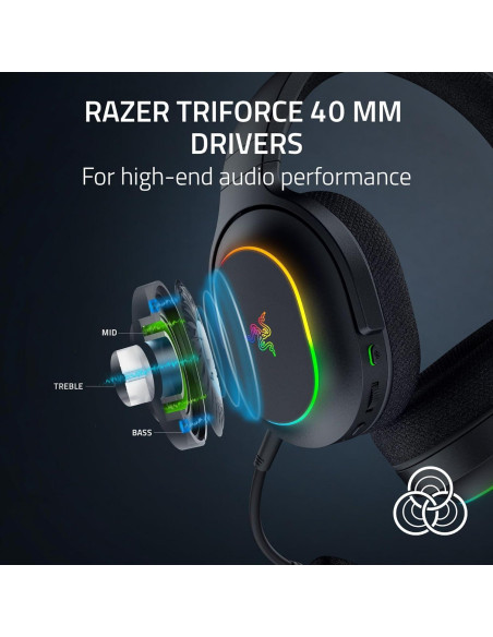 Auriculares Gaming Inalámbricos Razer Barracuda X Chroma - 70 Hr Batería - PC, Mac, PS5, Switch, Smartphone - Negro (Renovado) Auriculares Gaming Inalámbricos Razer Barracuda X Chroma - 70 Hr Batería - PC, Mac, PS5, Switch, Smartphone - Negro (Renovado)