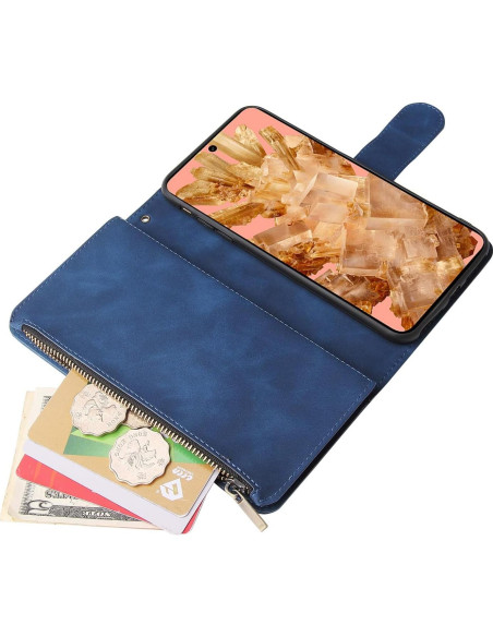 Funda de Cartera Asuwish para Google Pixel 8 Pro Azul con Protector Funda de Cartera Asuwish para Google Pixel 8 Pro Azul con Protector