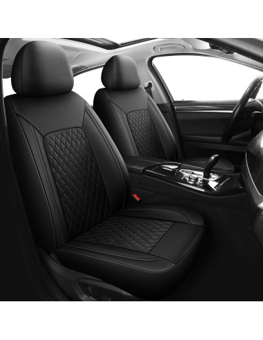 Funda de Asiento de Coche HChengkikz Negra Impermeable 2 Piezas