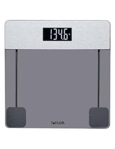 Báscula Digital de Baño Taylor 200 kg Vidrio Tinte Acero Inoxidable