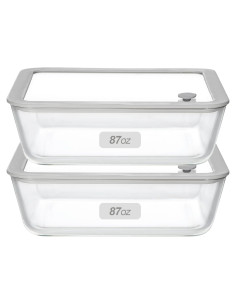 Contenedores de Vidrio EcoEvo 87oz Herméticos 2 Piezas