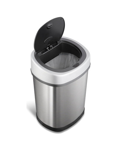 Basurero Automático Ninestars DZT-12-9 12L Inoxidable Ovalado