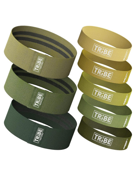 Set de 8 Bandas de Resistencia de Tela Tribe Lifting para Ejercicio Set de 8 Bandas de Resistencia de Tela Tribe Lifting para Ejercicio
