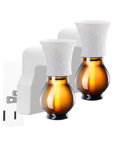 Difusor de Aceite Esencial Enchufable Earffloz 2 Paquetes Blanco