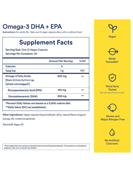 Omega 3 Vegano Ritual 500mg DHA EPA 30 Cápsulas Omega 3 Vegano Ritual 500mg DHA EPA 30 Cápsulas