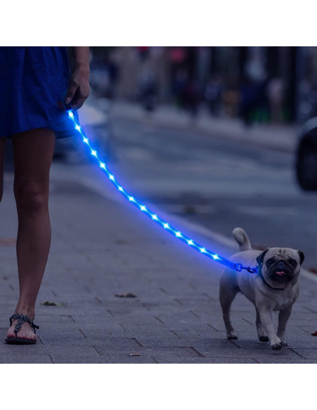 Correa LED para Perros Weesiber 1.22m Azul Impermeable Correa LED para Perros Weesiber 1.22m Azul Impermeable