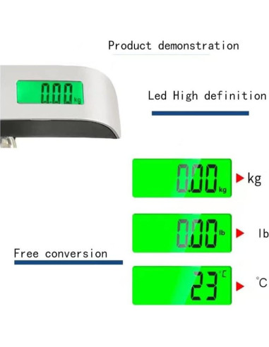 Báscula de Equipaje Yakguizz 49.9 kg Compacta y Ligera