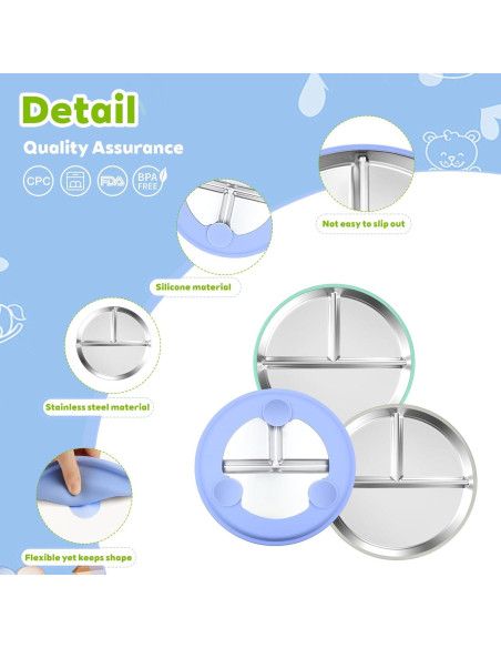 Platos para Niños Rycid de Acero Inoxidable 9" con Succión Platos para Niños Rycid de Acero Inoxidable 9" con Succión