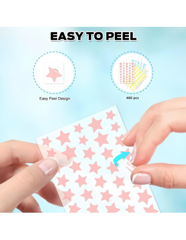 Parche Estrella para Espinillas TIKMNO - 480 Pcs Hidrocoloide