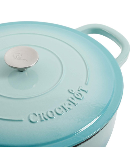Crock-Pot Braiser de Hierro Fundido 5 Qt Aqua Antiadherente Crock-Pot Braiser de Hierro Fundido 5 Qt Aqua Antiadherente