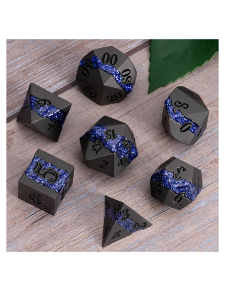 Dados Poliedricos Metálicos DND 7pcs Brillo Púrpura Dados Poliedricos Metálicos DND 7pcs Brillo Púrpura