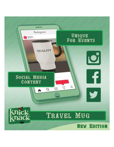 Taza de viaje de acero inoxidable Knick Knack 414ml plateada