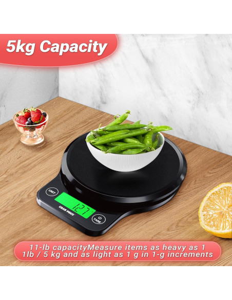 Báscula de Cocina Digital Grams 5kg IPX6 Pantalla LCD Báscula de Cocina Digital Grams 5kg IPX6 Pantalla LCD