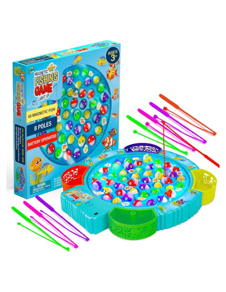 Juego de Pesca Magnética Ipidipi para Niños - 45 Peces, 8 Cañas Juego de Pesca Magnética Ipidipi para Niños - 45 Peces, 8 Cañas