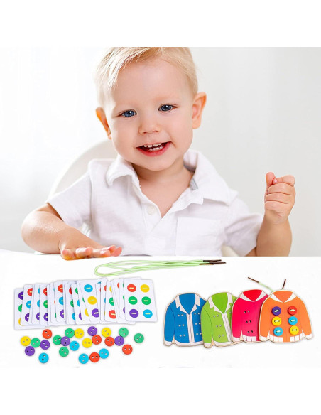 Juego de Enhebrado de Madera WEBEEDY para Niños 22x14 cm Juego de Enhebrado de Madera WEBEEDY para Niños 22x14 cm