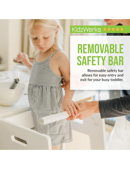 Taburete Montessori KidzWerks Ajustable de Madera Gris 68 kg Taburete Montessori KidzWerks Ajustable de Madera Gris 68 kg