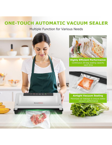 Máquina de Sellado al Vacío Bonsenkitchen VS3000 Plata 5 Modos Máquina de Sellado al Vacío Bonsenkitchen VS3000 Plata 5 Modos