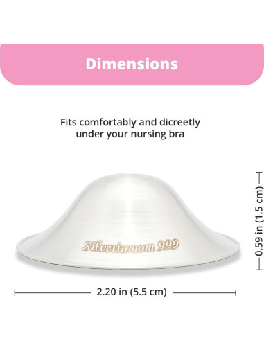 Copas de Lactancia Silveriumom XL - 100% Plata Pura 999
