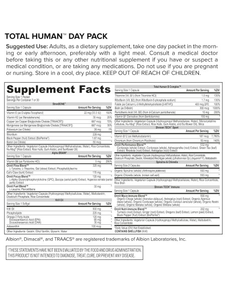 Onnit Total Human Multivitamínico 30 Paquetes Día y Noche Onnit Total Human Multivitamínico 30 Paquetes Día y Noche