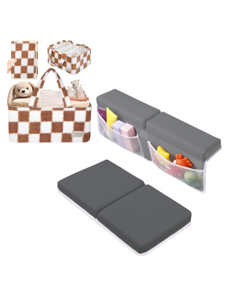Conjunto Almohadilla Rodillas y Cesta Pañales Toodly Gris Taupe Conjunto Almohadilla Rodillas y Cesta Pañales Toodly Gris Taupe