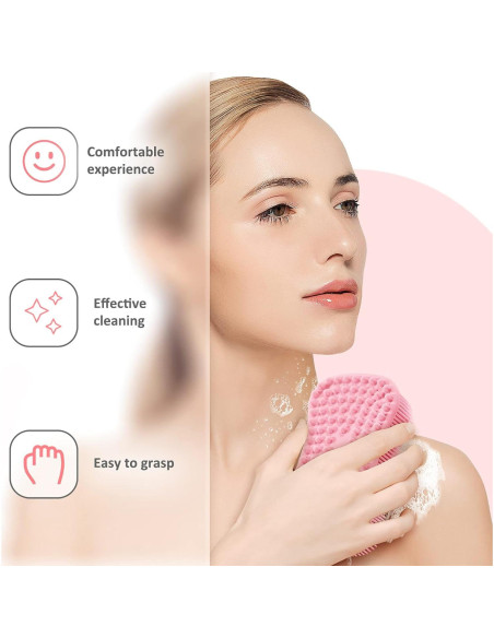 Exfoliante Corporal de Silicona Elfrhino Rosa 2 en 1 Exfoliante Corporal de Silicona Elfrhino Rosa 2 en 1