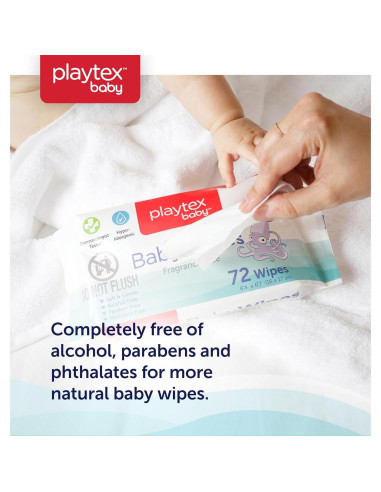 Toallitas Húmedas para Bebés Playtex Sin Fragancia 72 Unidades