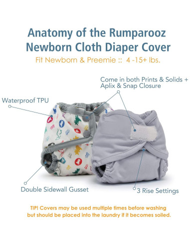 Cubierta de Pañal Reutilizable Kanga Care Rumparooz Recién Nacido 1.8-6.8 kg
