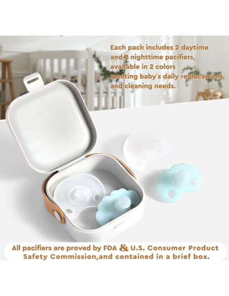 Set de 4 Chupetes Ortodónticos de Silicona para Bebés 0+ Meses Set de 4 Chupetes Ortodónticos de Silicona para Bebés 0+ Meses