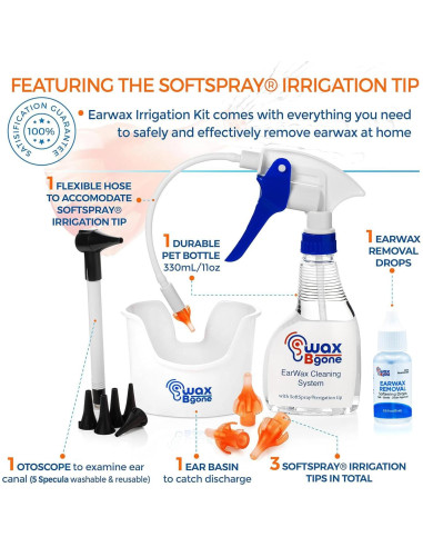 Kit de Limpieza de Oídos WaxBgone con Punta SoftSpray