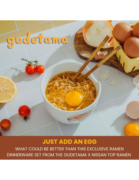Conjunto de vajilla para ramen Silver Buffalo Gudetama 567g Conjunto de vajilla para ramen Silver Buffalo Gudetama 567g